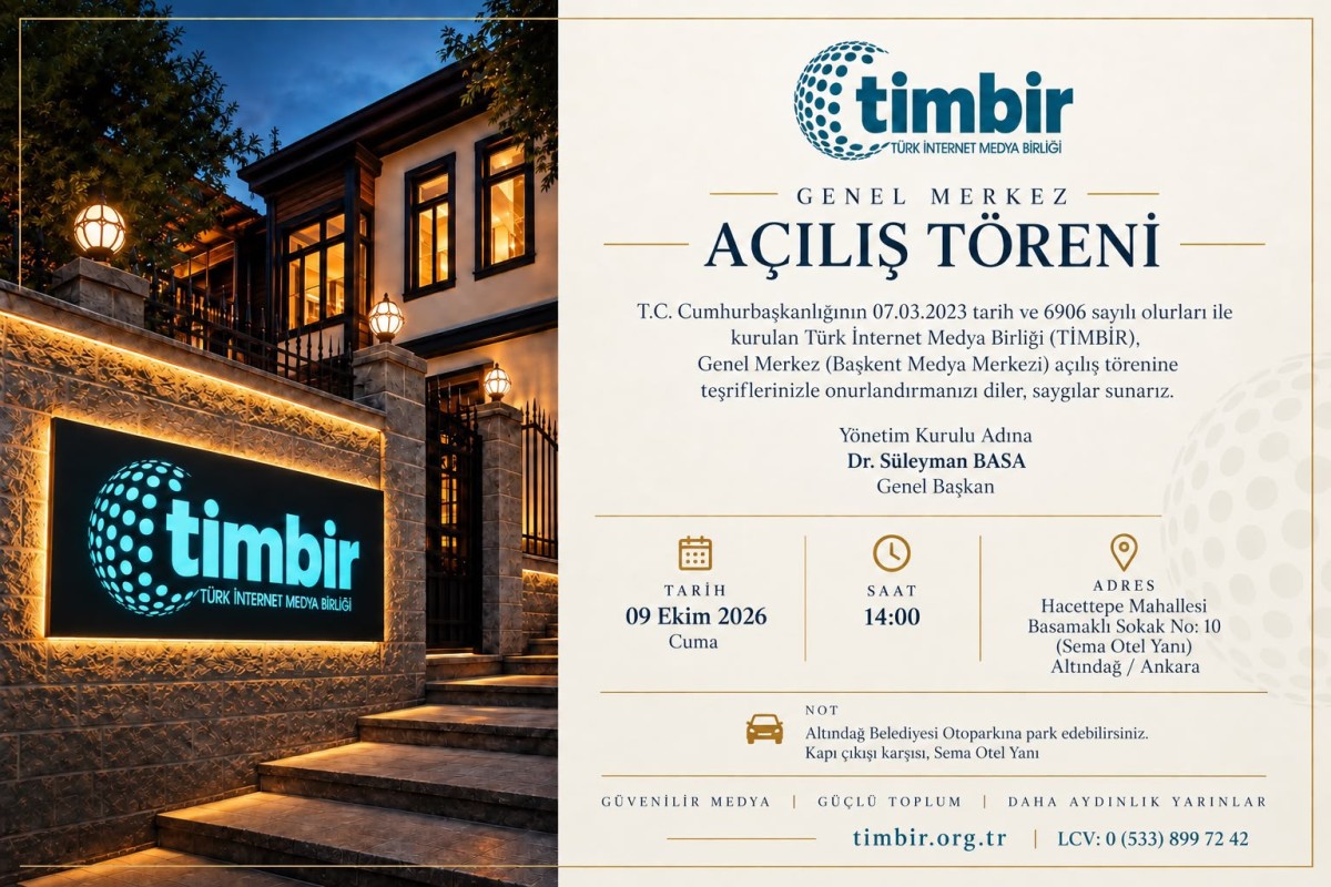 TİMBİR GENEL MERKEZİ 9 EKİM'DE AÇILIYOR!