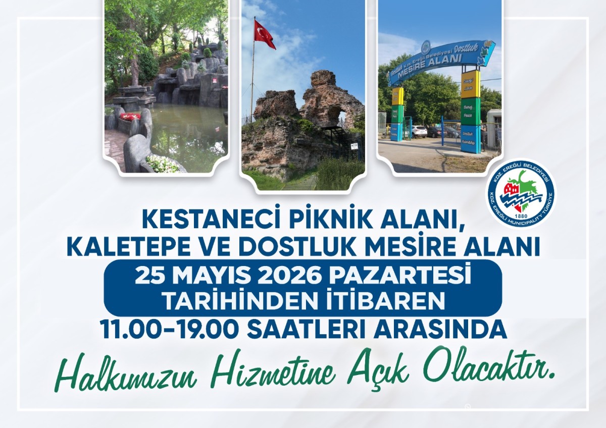 KALETEPE VE PİKNİK ALANLARI BAYRAM ÖNCESİ AÇILACAK