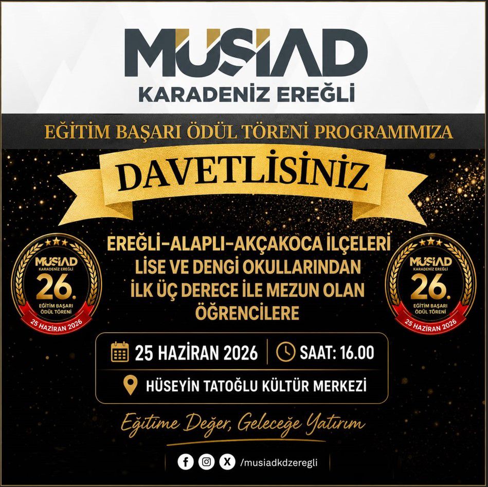 MÜSİAD'DAN EĞİTİM BAŞARI ÖDÜL TÖRENİ'NE DAVET